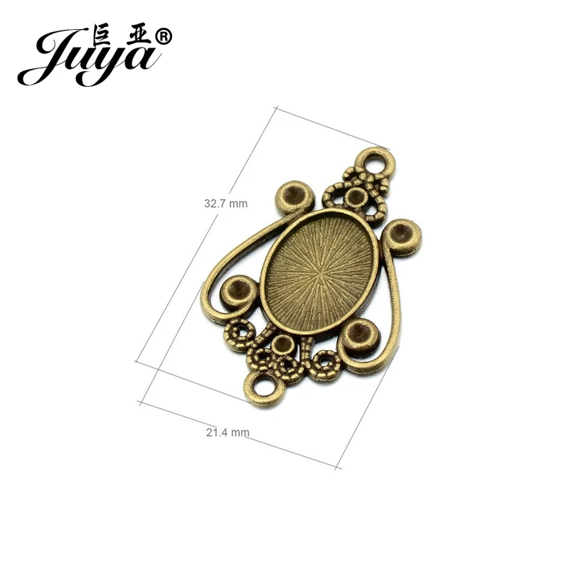 JUYA 10 шт./лот, подвеска из цинкового сплава, пустая Камея, кабошон, Базовая установка для DIY, ожерелье, подвеска, ювелирные изделия, принадлежности для изготовления