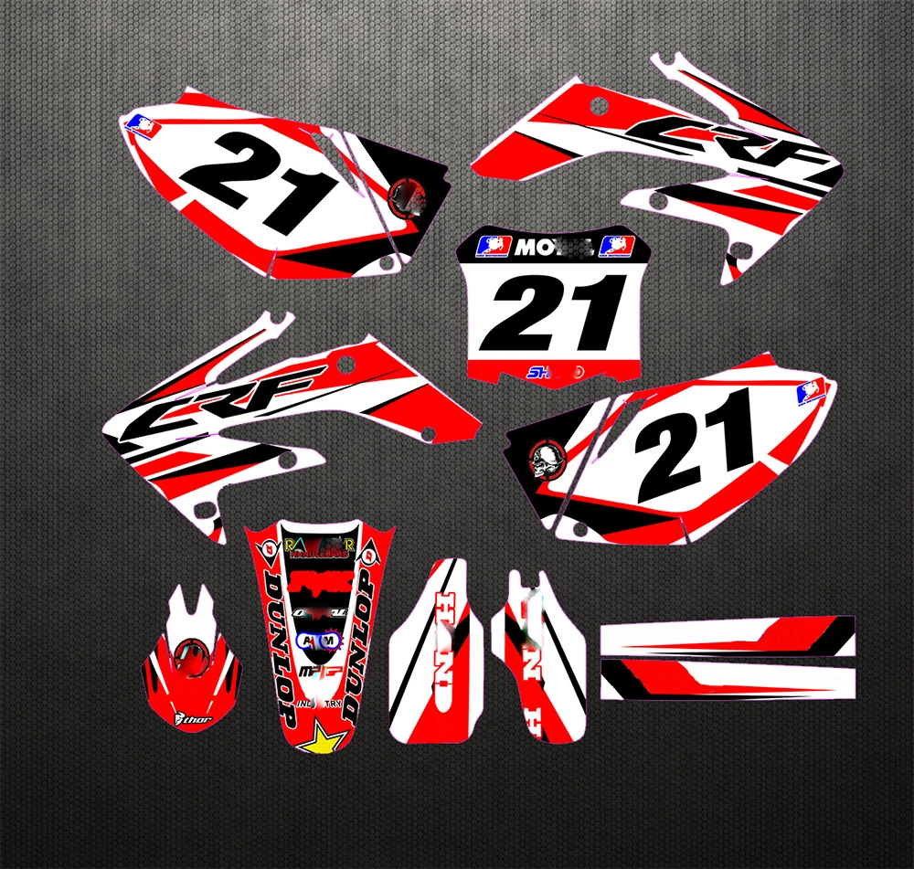 Мотоцикл мотокросса настраиваемый номер Наклейка для Honda CRF250R CRF 250 R 2008-2009