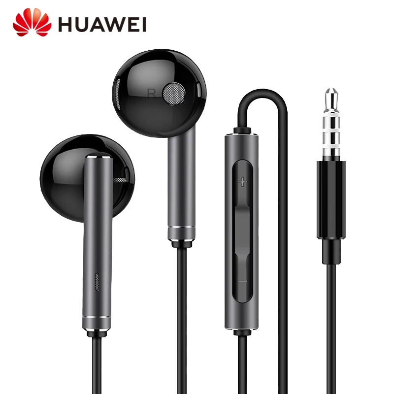 Наушники huawei AM 116 с регулятором громкости, металлическая Проводная гарнитура 3,5 мм разъем для huawei P7 P8 P9 Lite P10 Plus Honor 5X 6X mate - Цвет: Черный