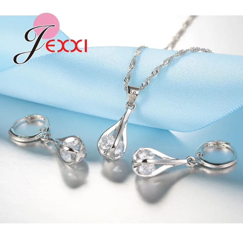 Простой свадебный ювелирный набор из стерлингового серебра 925 пробы|jewelry sets|jewelry