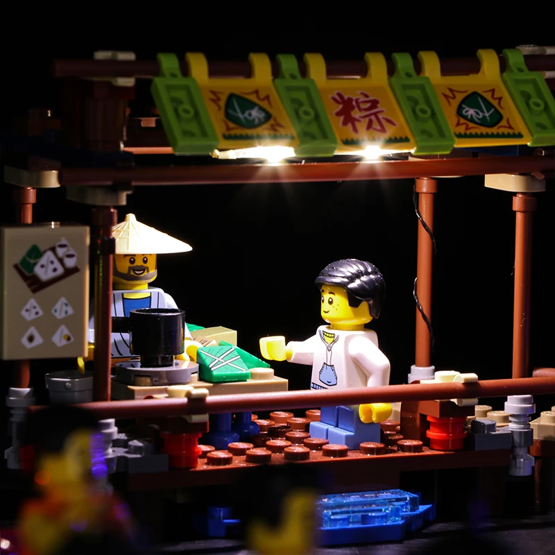 Vonado освещение строительный блок Lego 80103 китайский сезонный набор дракон лодка