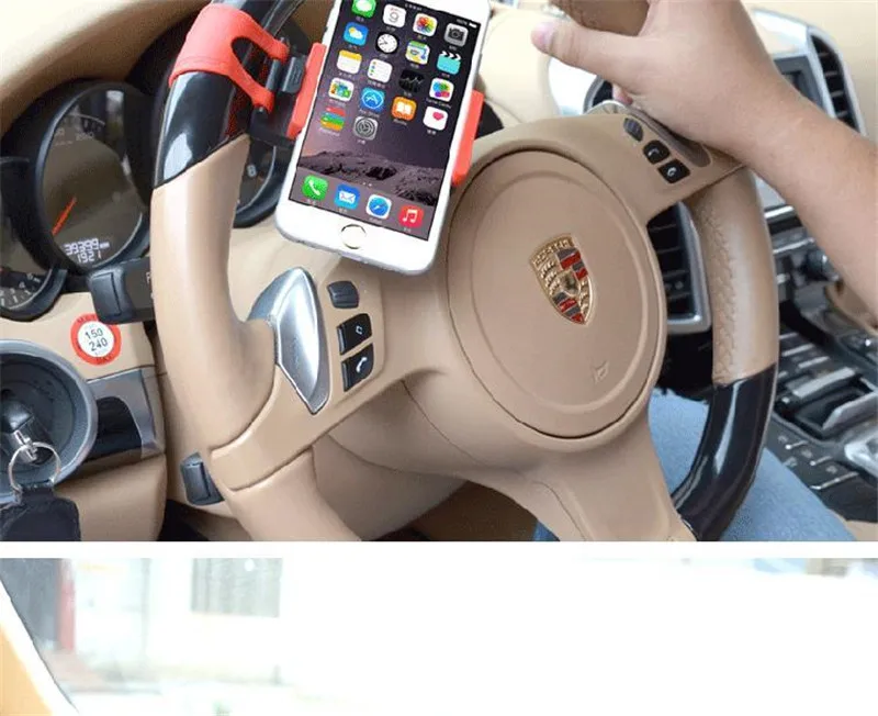 Универсальный автомобильный зажим рулевого колеса держатель для iPhone 8 7 7Plus 6 6s samsung Galaxy Note Xiaomi huawei мобильный телефон gps