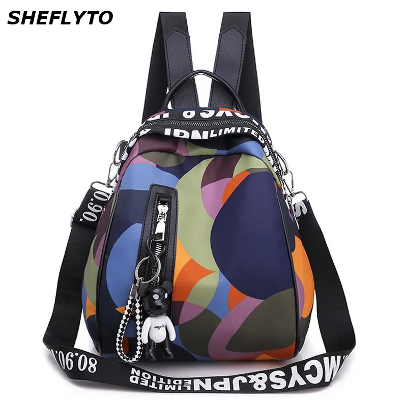 Waterproof Oxford Backpacks Women Geometric Pattern School Bags for Teenager Girls Backpack Female Travel Shoulder Bags|Женские