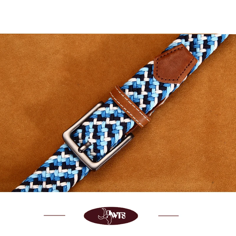[DWTS]Belts Cummerbunds Woman 3.5CM Wide Elastic Stretch Canvas Belt Pin Buckle Braided Young Students leather | Аксессуары для