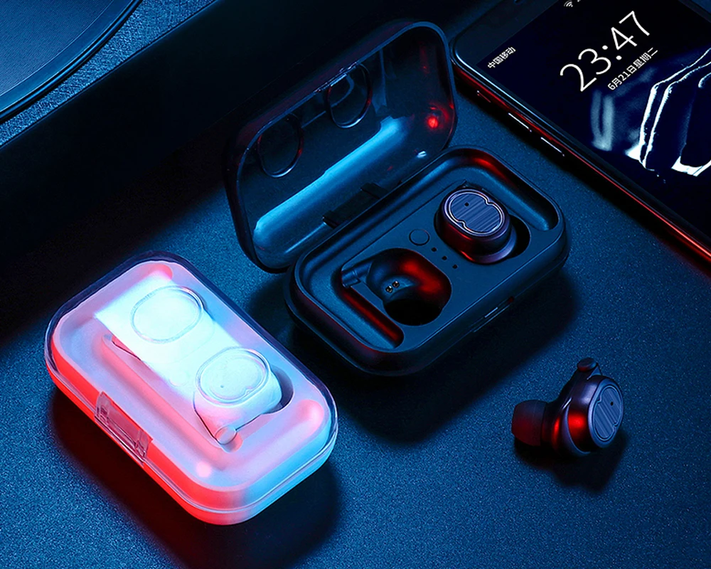 Newest Touch Control Stereo Wireless Headphones Running Sport Bass Headset With Mic with Charging Box for iphone xiaomi huawei |