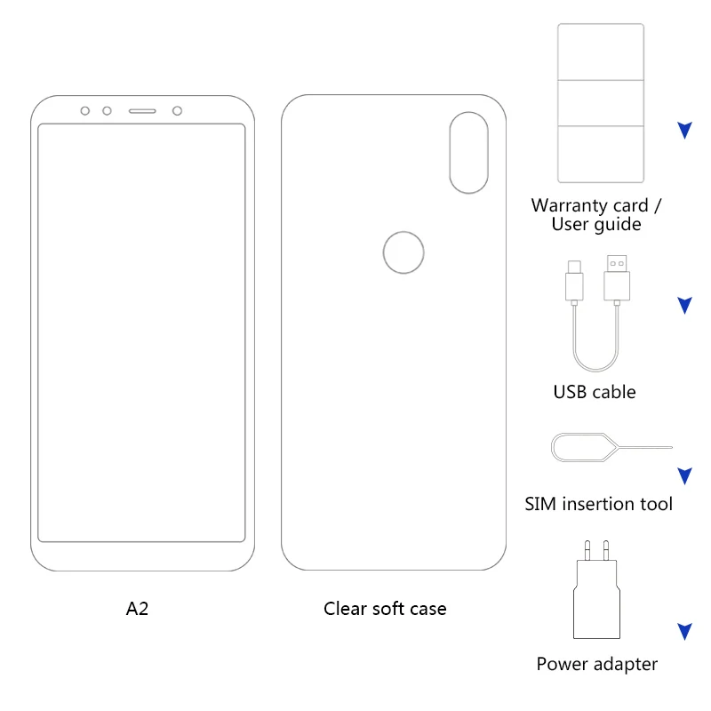 Глобальная версия Xiaomi Mi A2 Восьмиядерный процессор Snapdragon 660 4 ГБ 64 5 99 дюйма 18:9