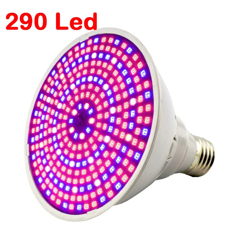 290 Led Полноспектральные светодиодные лампы для выращивания растений E27, лампы для выращивания растений, лампы для комнатной гидропоники, комнатный культиватор, растительный цветок, теплица - Испускаемый цвет: 290 Led