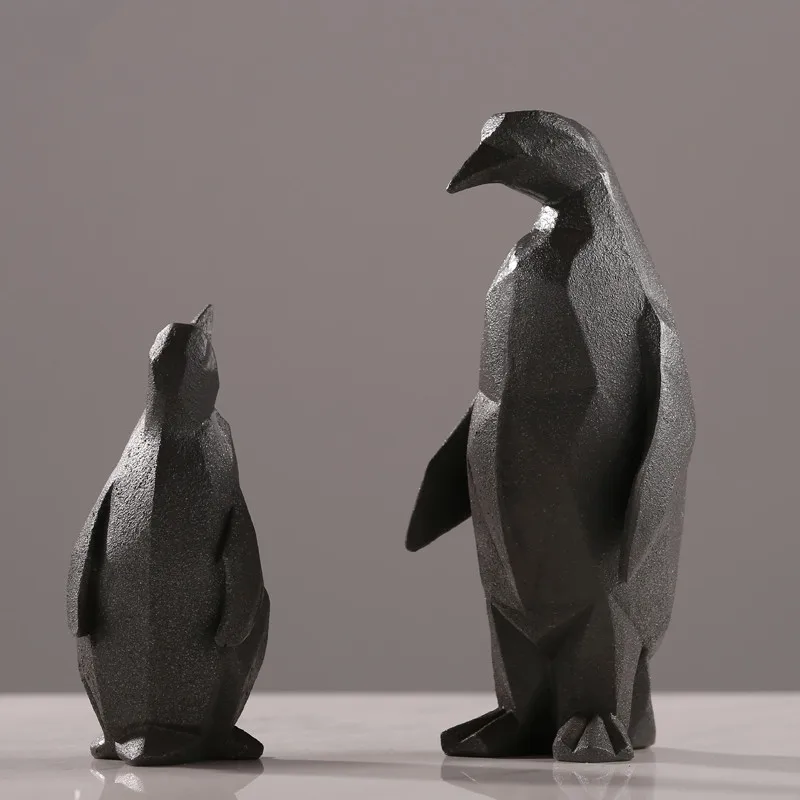Нордическая Смола грубое лицо Пингвины украшения для дома ремесла мягкие