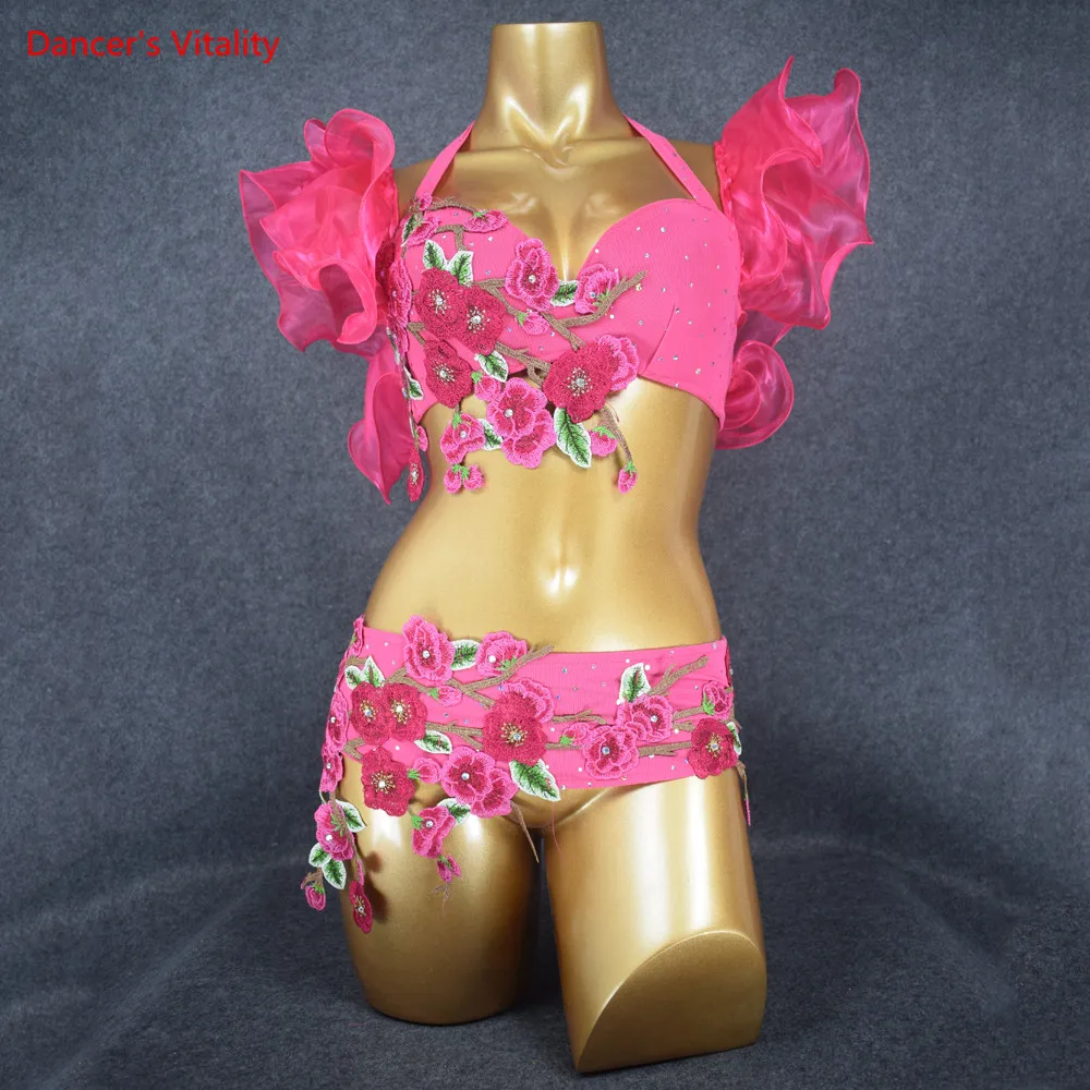 Женский костюм для танца живота комплект из 3 предметов: бюстгальтер пояс и