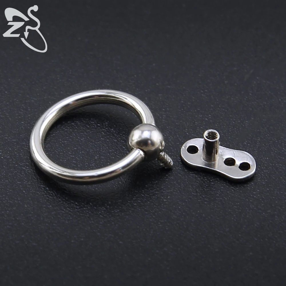 2 шт. Кожный Якорь с шариком из нержавеющей стали для мужчин основа микро dermals