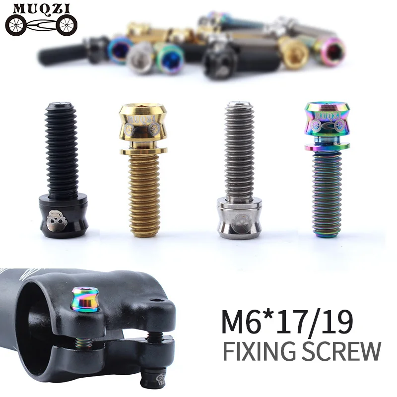 Muqzi 4 шт велосипед M6 Болты MTB Велоспорт M6* 17/19 мм Титан сплав дисковый тормоз триггерный винт крепежные винты красочный