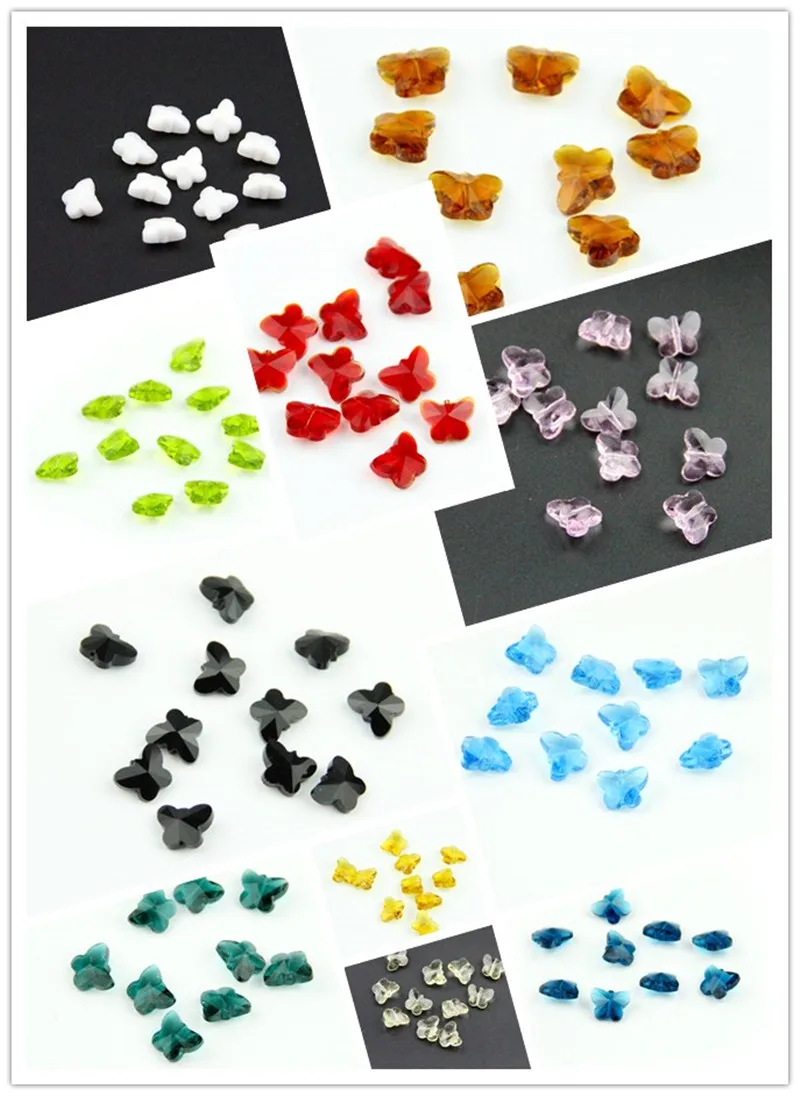 Разноцветные хрустальные бусины бабочки 14 мм 500 шт.|chandelier glass beads|glass bead chandeliercrystal