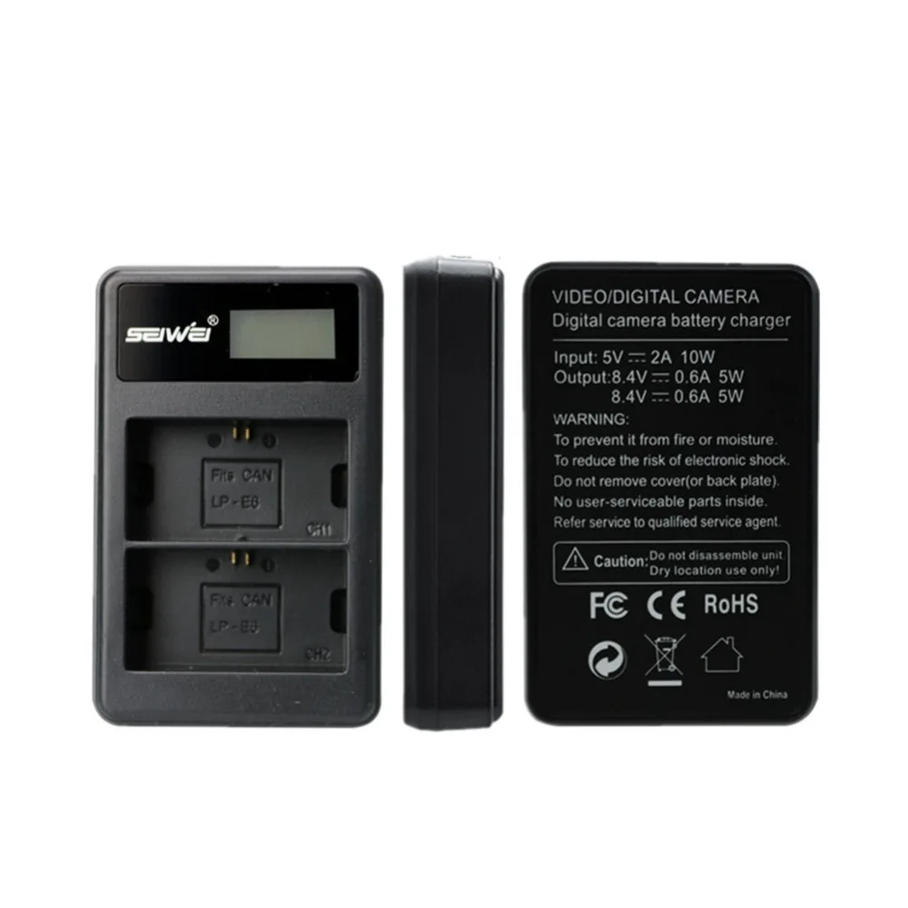 3 шт. 2200 мА/ч LP-E6 LPE6 LP E6 Батарея с LCD Dual charger для цифровой однообъективной зеркальной