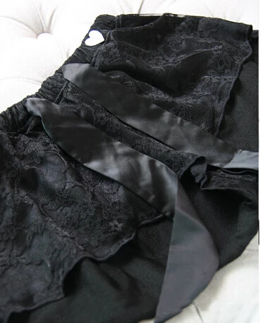 Женские роскошные сексуальные шелковые атласы кружевные двухслойные шорты для