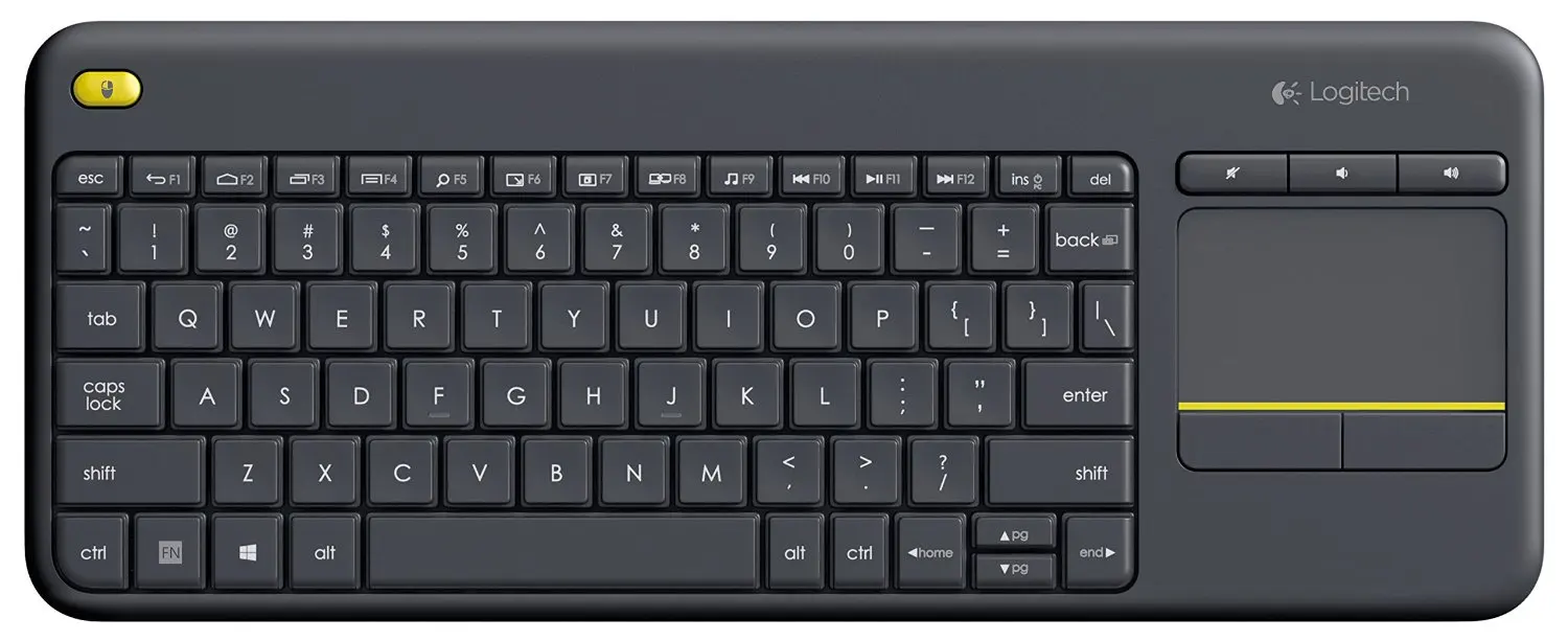 Беспроводная сенсорная клавиатура Oklick K400 Plus со встроенной сенсорной панелью для подключенных к Интернету телевизоров