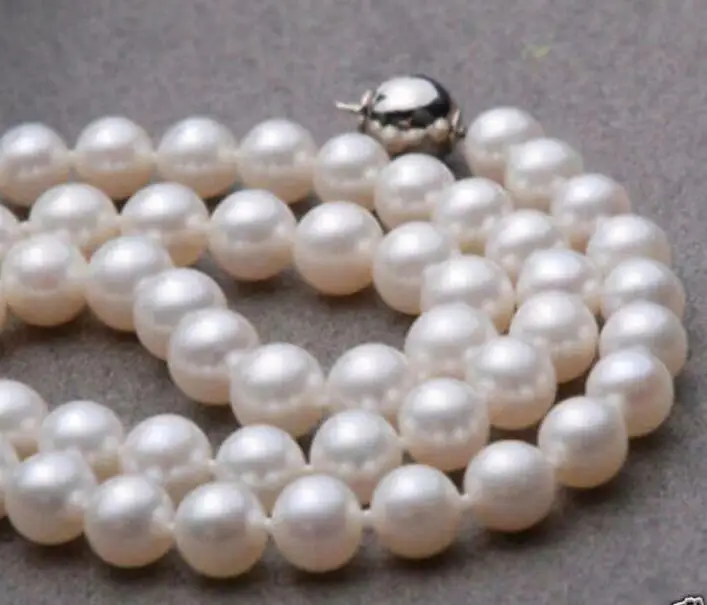 Beautiful AAA 8-9MM WHITE ROUND PEARL NECKLACE 18&quot 36&quot | Украшения и аксессуары