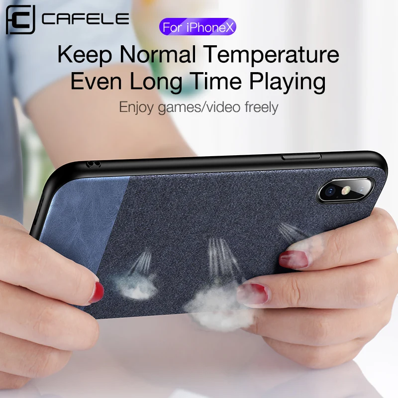 CAFELE ткань текстура мягкий чехол с краями из ТПУ для iPhone X XR XS Max плюшевая холщовый 10