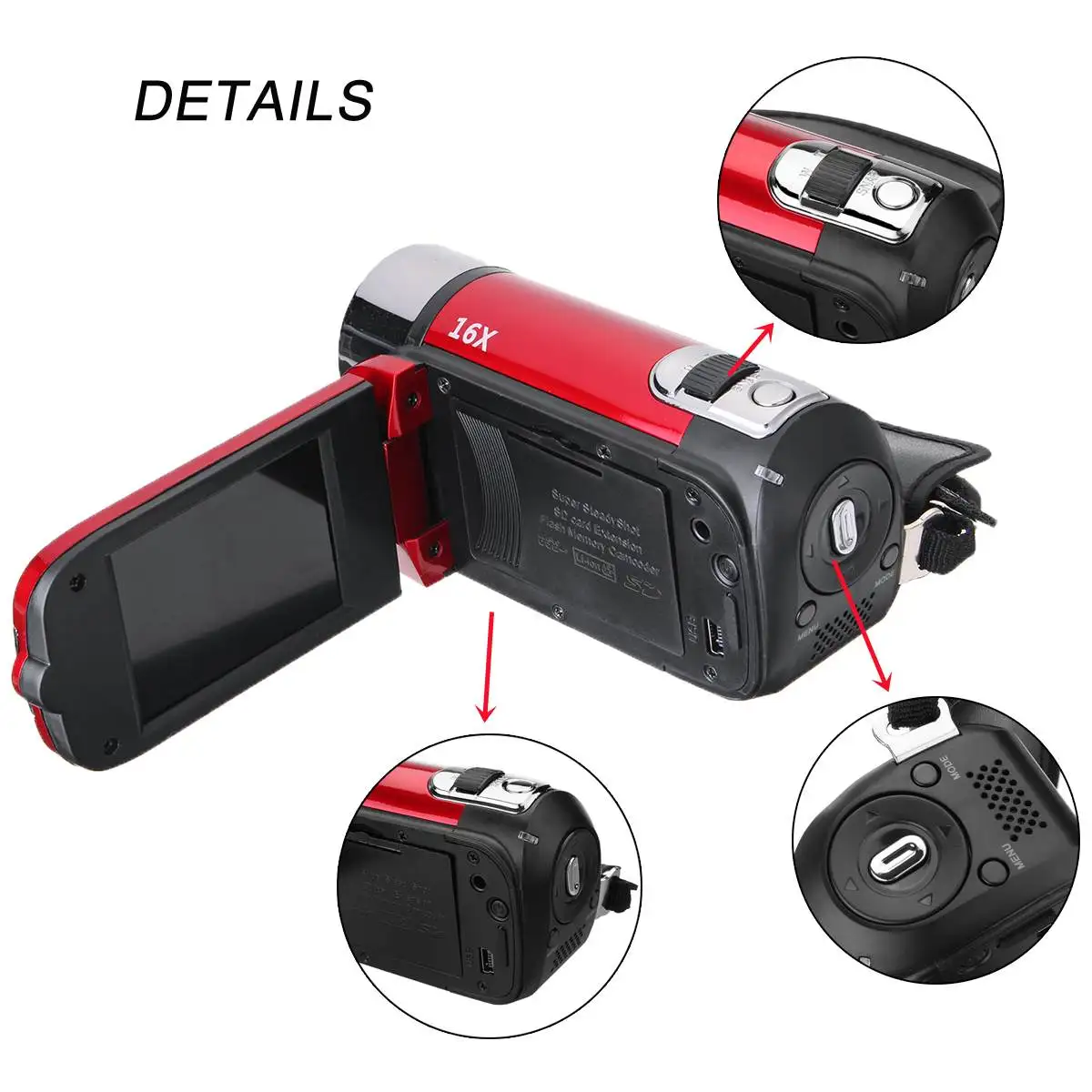 1080P HD Цифровая камера портативная Videocamcoder Videocam DV для домашнего использования дорожная видеокамера вращающийся на 270 градусов экран