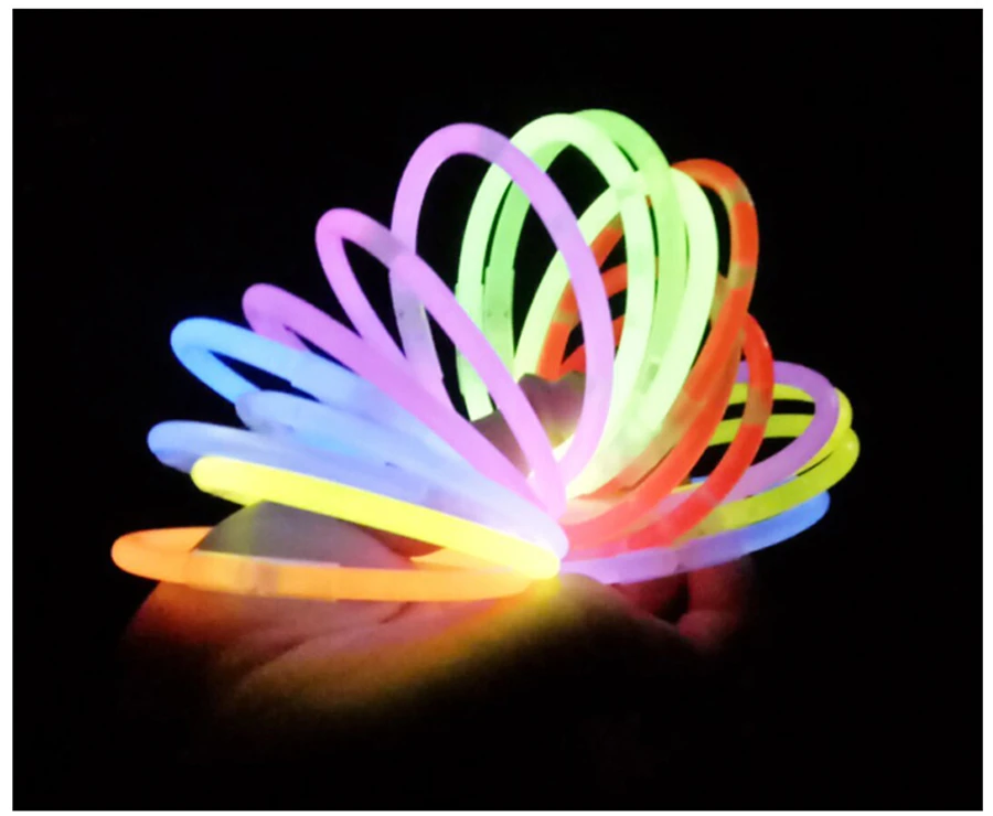 100 Pcs Party Neon Glowstick Light Stick Kids Funny Glow Toys in the Dark Fluorescent Bracelet Toy For | Дом и сад