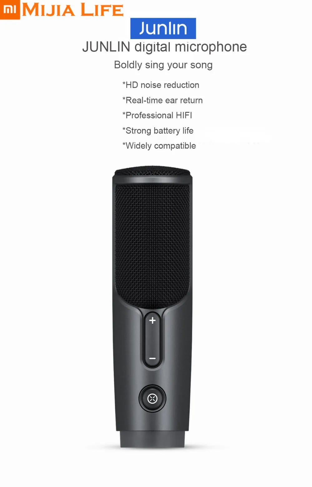 Xiaomi Mijia JUNLIN цифровой микрофон HD шумоподавление в режиме реального времени ухо возврат Professional HIFI широко совместим