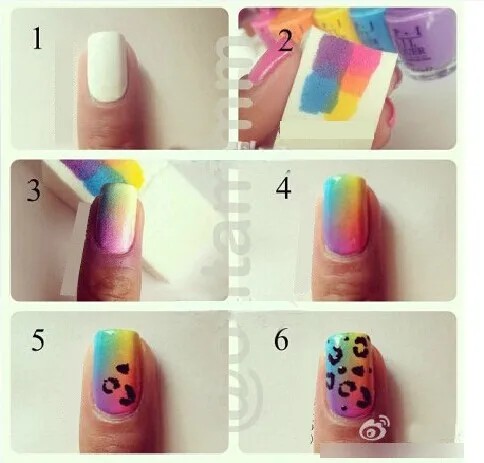Nail tools nail polish Simple DIY Change color Sponge Creative Tools 8 pieces / set 54 sets | Красота и здоровье