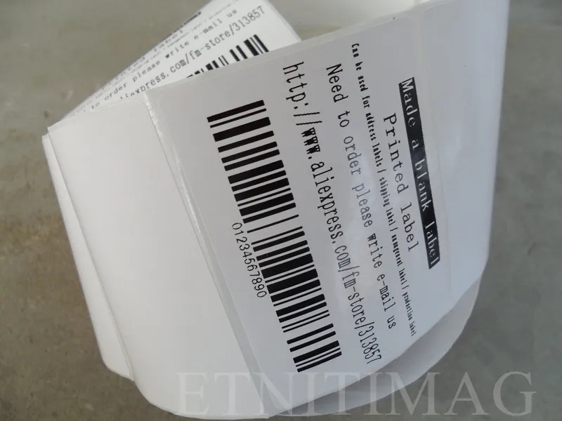 Наклейка для этикеток 40x10 мм 2000 лист/рулон термопереводная Серебристая этикетка