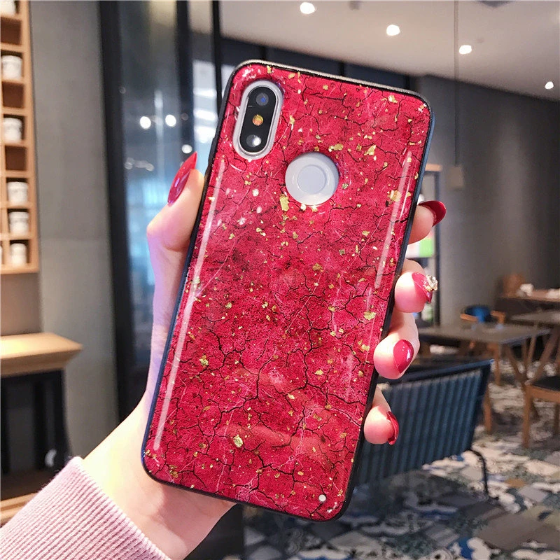 Мягкий ТПУ силиконовый чехол для Xiaomi mi A2 8 LITE MAX 3 mi X 2 2S A1 mi 8 SE Red mi S2 Note 6 pro Bling marble Gold foil Coque чехол