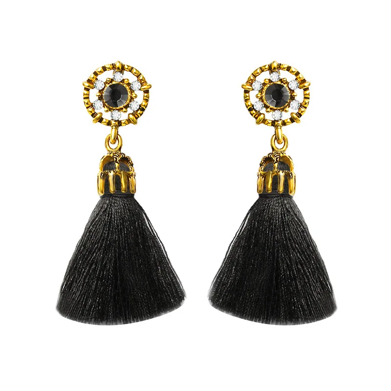 Женские серьги с кисточками 4 цветов в богемном стиле | Украшения и аксессуары