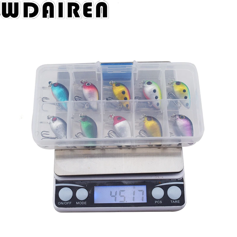 10pcs/lot Crank lure mini fishing lures set 30mm 1.5g fishing Crankbait Minnow Wobbler hard bait Freshwater Bass lure