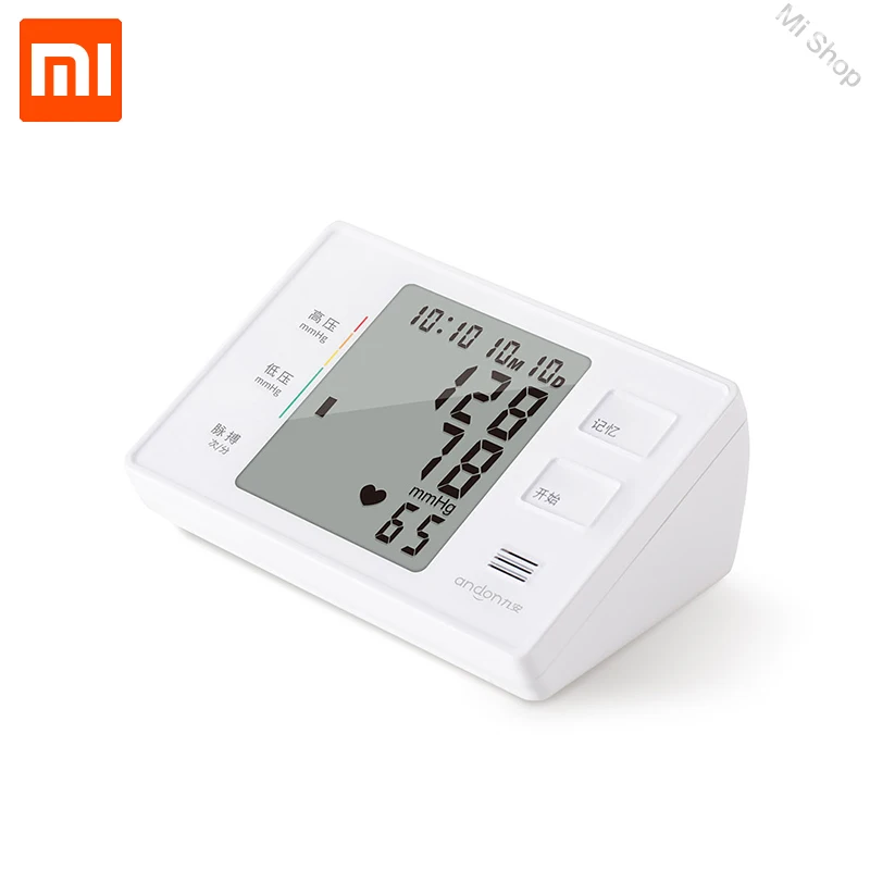 Белый Xiaomi Mijia Andon электронный сфигмоманометр ЖК-экран Смарт-рука мульти-алгоритм голосовой трансляции Обнаружение сердечного ритма - Цвет: Белый