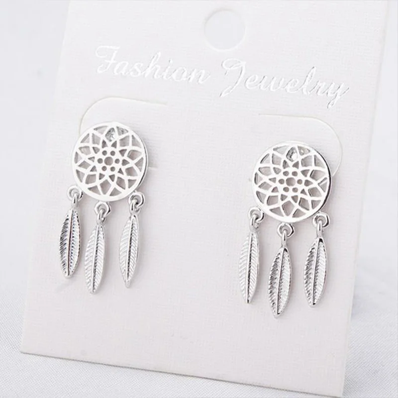 New Fashion Feather Earrings Folk Style Retro Stud for Women Wedding Gifts 2018 Jewelry Girl Dropshipping | Украшения и