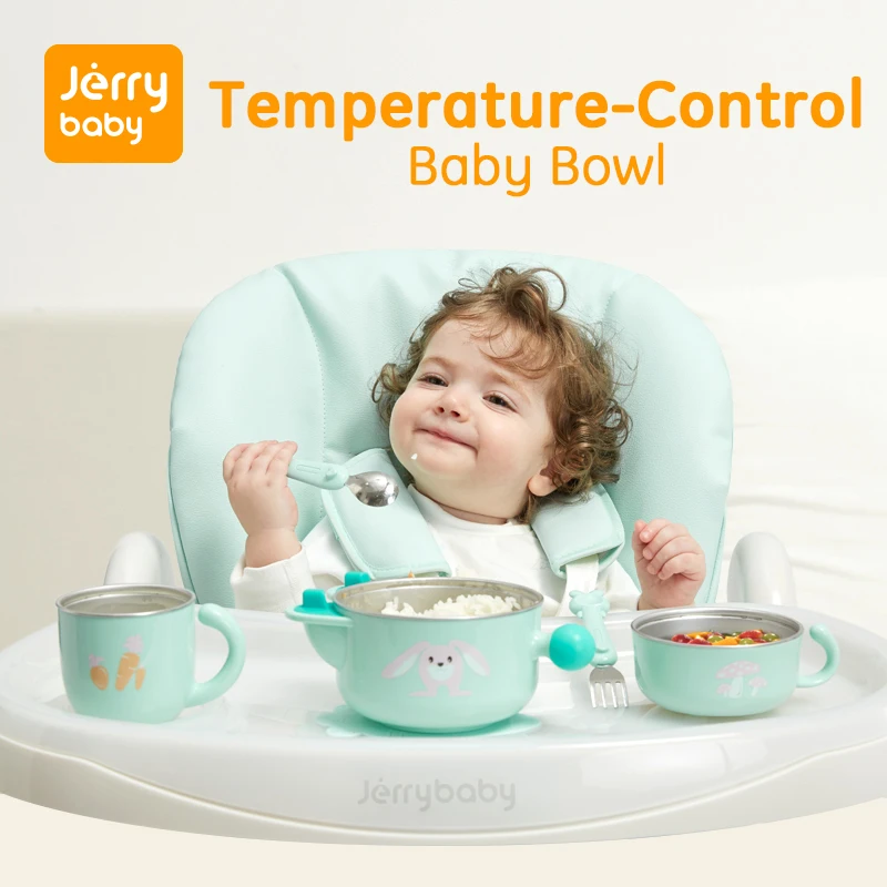 Jerrybaby чашка для кормления малыша тарелка из нержавеющей стали согревающей воды