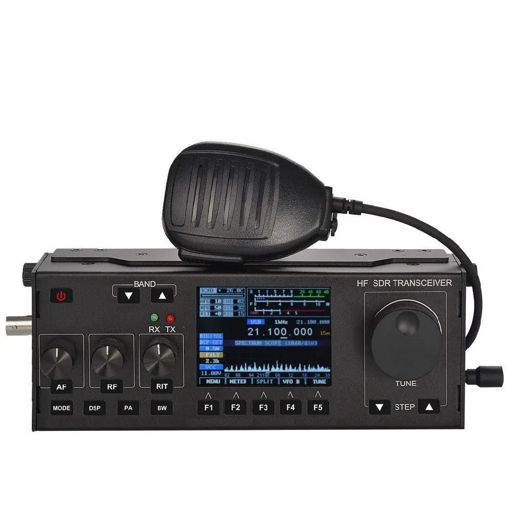 

RS-918 Plus 15W HF SDR Transceiver MCHF-QRP Transceiver Amateur Shortwave Radio with Handheld Mic Charger 3.4AH Built in Battery