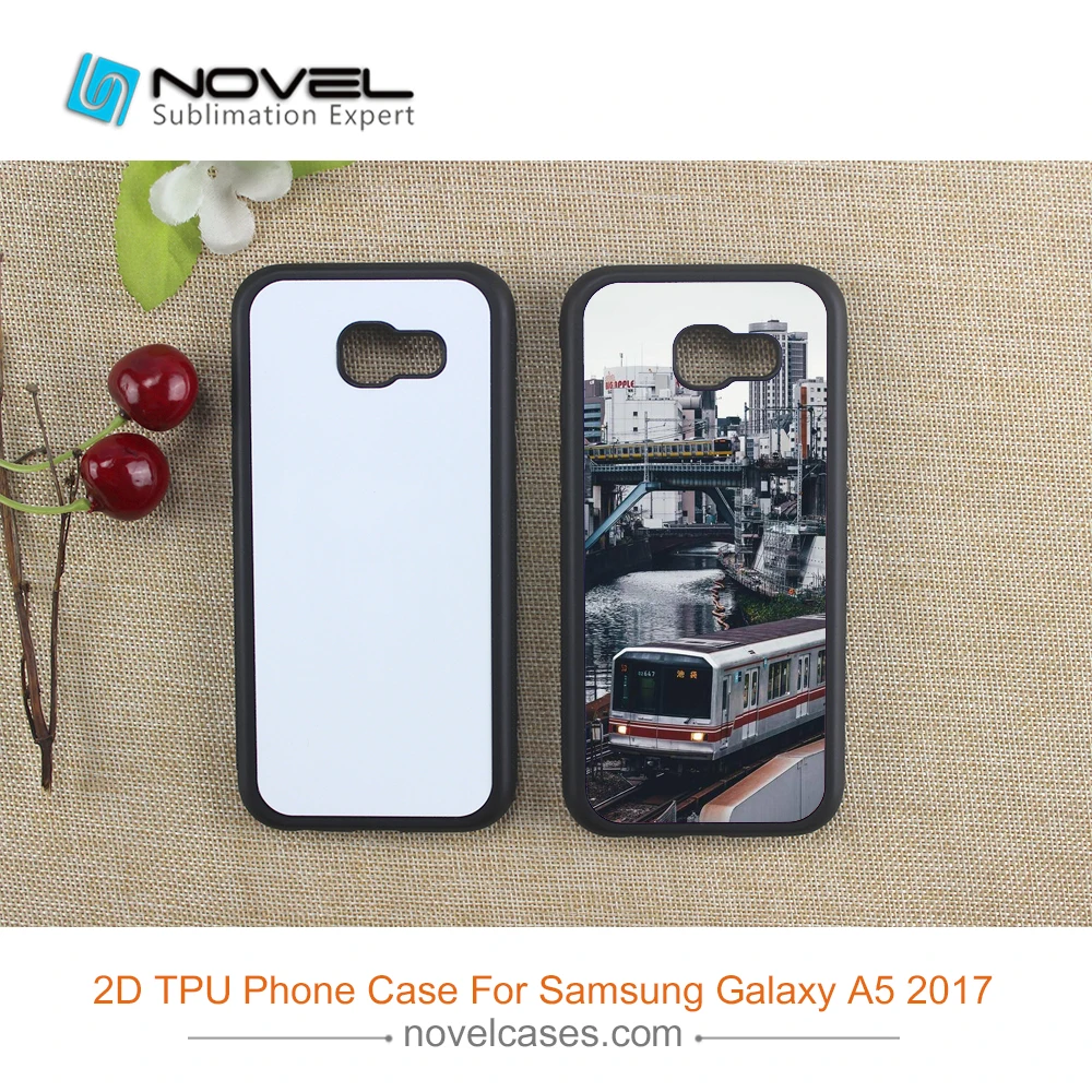 Мягкий резиновый 2d термополиуретановый чехол для Samsung A5 2017 с металлической