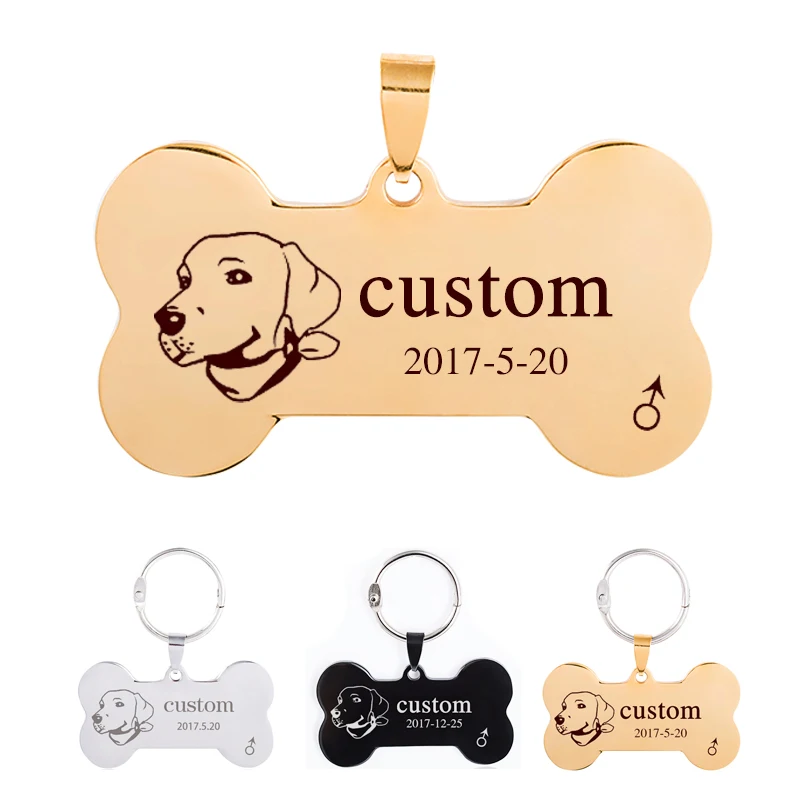 Никогда не выцветает Персонализированный значок для собаки из нержавеющей стали