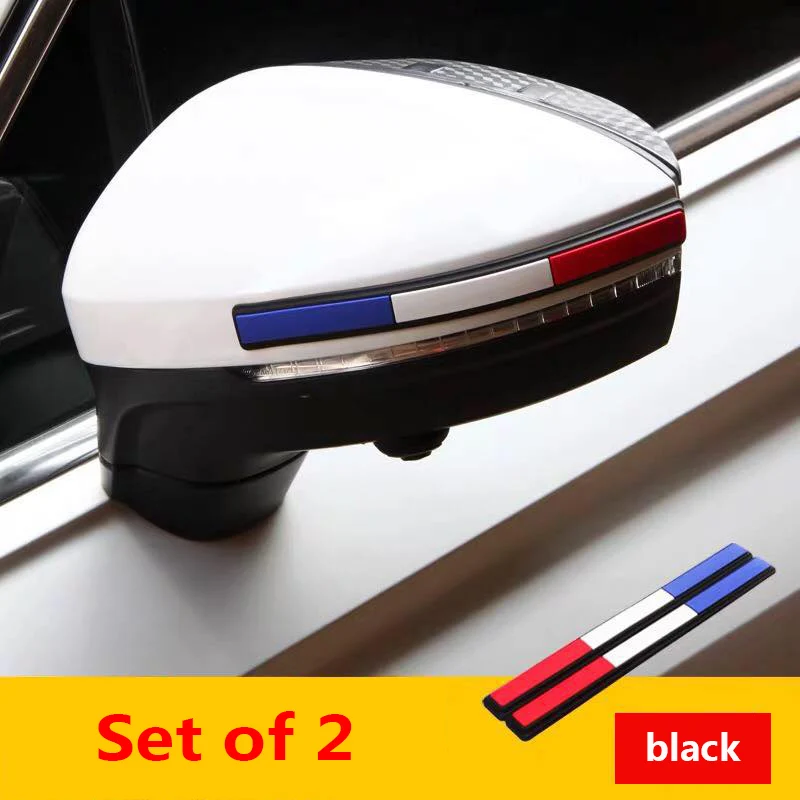 Type 2-Black-2PCS Для Volkswagen Tiguan зеркало заднего вида, наклейка на бампер, против царапин, Полоска, защита края, защита для автомобиля, Стайлинг, зеркала заднего вида - Название цвета: Type 2-Black-2PCS