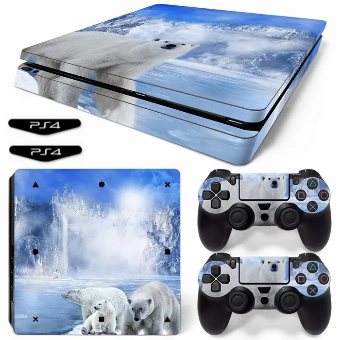 Наклейка Polar White Bear Ps4 Slim Виниловая наклейка PS4 Skin для консоли и 2