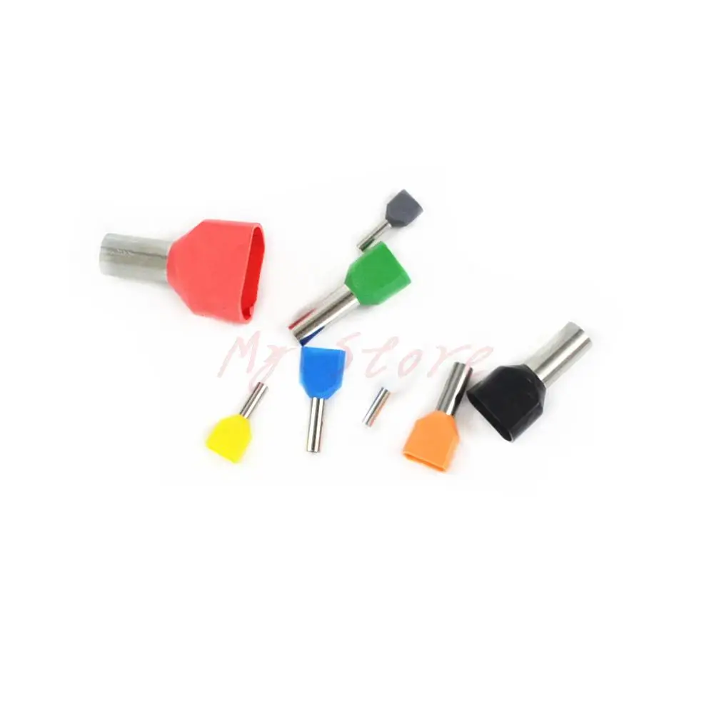 100 шт. тип двойной трубы изолированный холодный пресс Клеммная игла конец