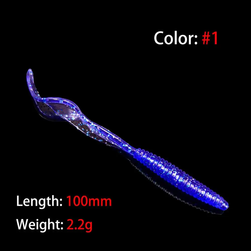 Color Blue 6 шт./упак. гибкие мягкие блесны для рыбалки с силиконовым личинка червь рыболовные приманки 10 см/2,2 г искусственные приманки личинки для доставки прикорма и оснастки - Цвет: Color Blue