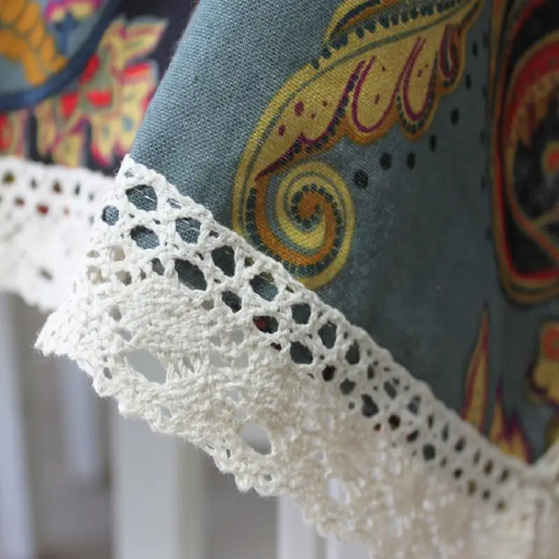 Национальный Цветочный цвет Ткани Хлопковые льняные скатерти для стола свадьба