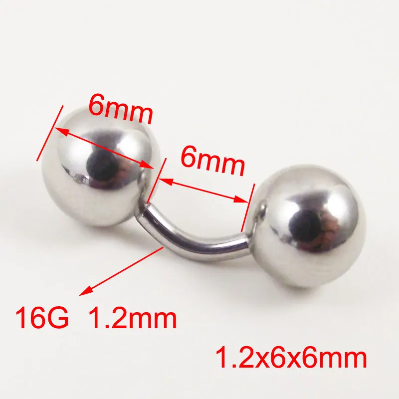 1.2x6x6mm 1 шт. прямые Изогнутые кольца штанги брови кольцо для козелка уха пирсинг PA сосков вагинальное кольцо серии колец бар ювелирные изделия для тела - Окраска металла: 1.2x6x6mm