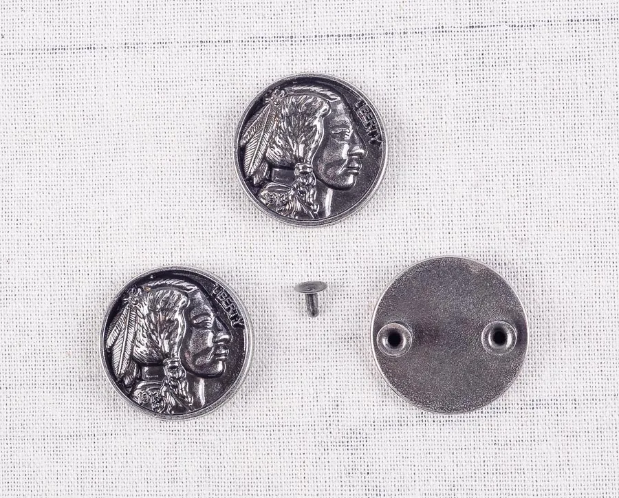 1 1/4 "набор из 5 фотографий индийская голова репродукция монета CONCHOS screw