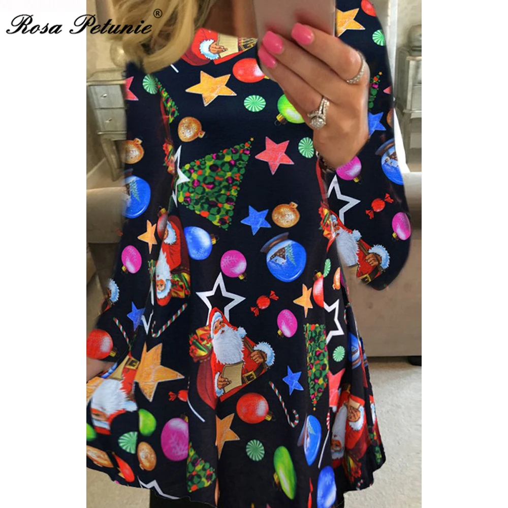 Новинка 2017 года осень зима Для женщин платье трапециевидной формы мультфильм