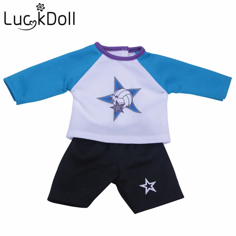 LUCKDOLL 4 Футбольная форма и спортивная одежда размер 18 дюймов американский 43 см