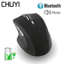 CHUYI Bluetooh Mouse Rechargeable Adjustable 800/10001600DPI Silent Ergonomics Gaming Mice For Laptop Desktop