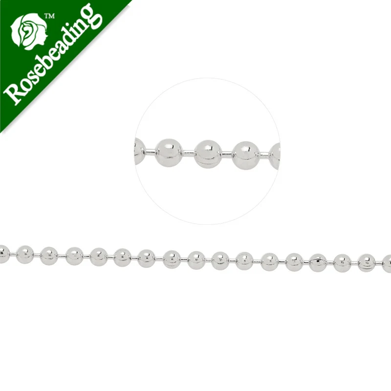 

2.4MM Brass Nickel Plated Ball Chain,Handmade,Sold 25 Meters Per Roll