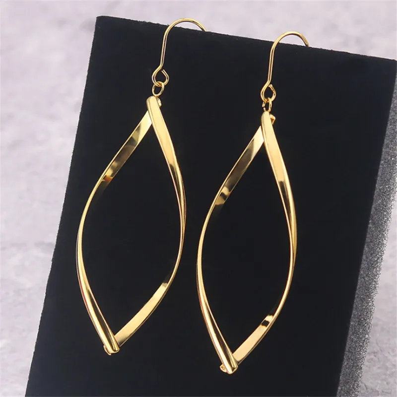 Серьги-гвоздики геометрической формы из нержавеющей стали цвета розового золота