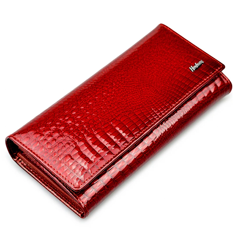 red HH для женщин женские кошельки и кошельки Элитный бренд аллигатора длинные пояса из натуральной кожи дамы клатч портмоне женский крокодил - Цвет: red