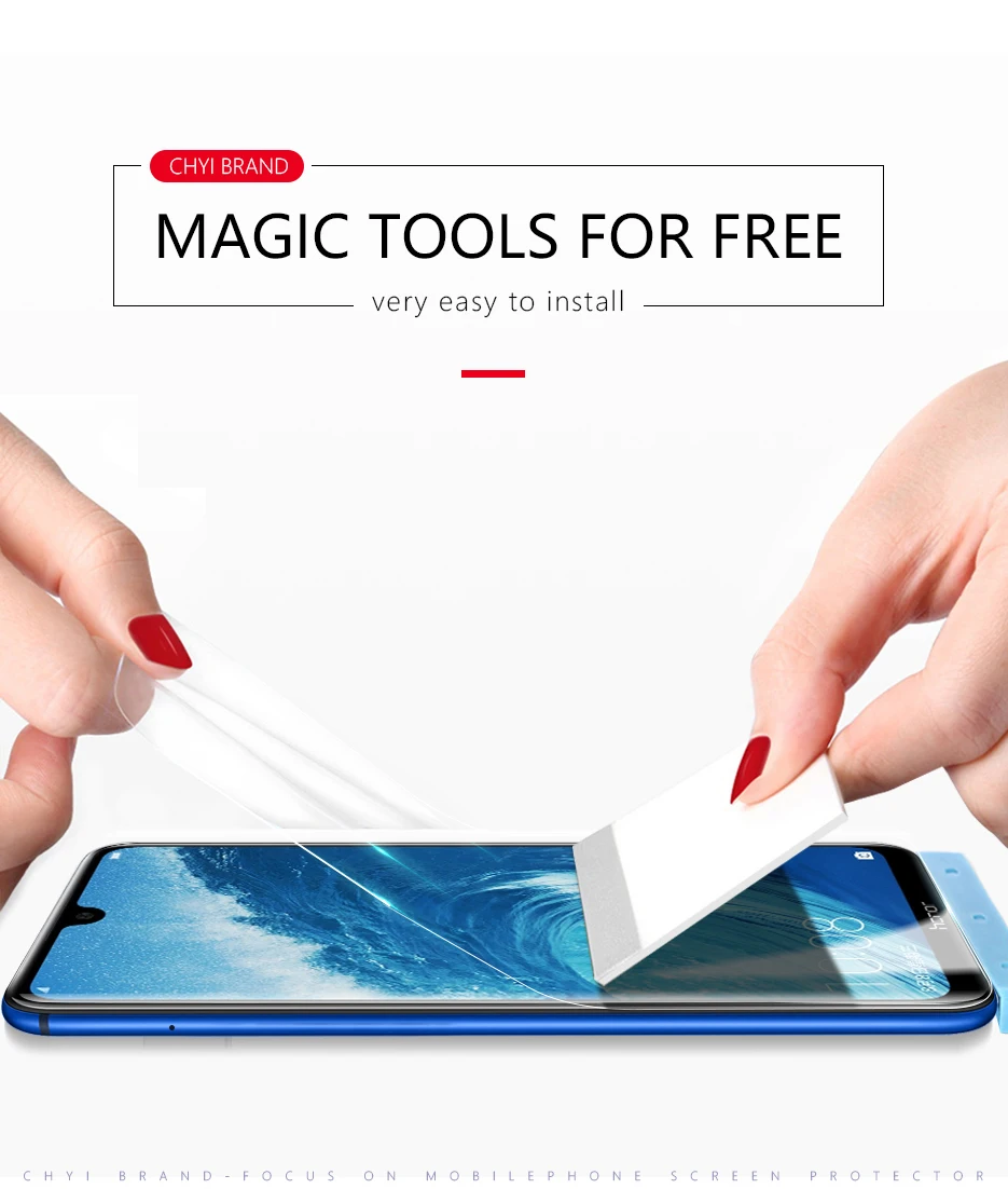 CHYI 3D изогнутая пленка для huawei Honor 8X Max, защитная пленка для экрана 7,12 дюймов, пленка с гидрогелем, с инструментами, не закаленное стекло