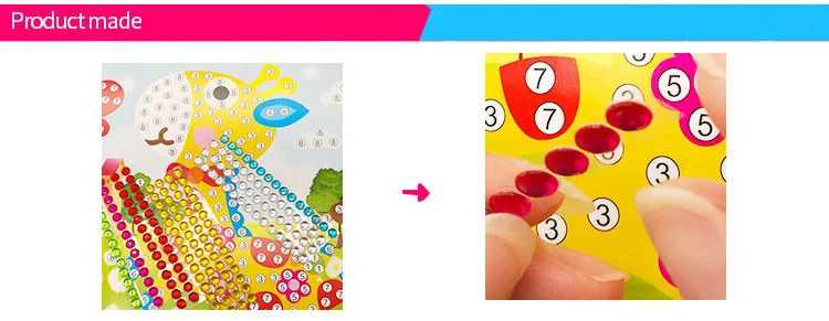 5 шт. DIY бриллиантовые наклейки ручной работы кристаллическая паста картина мозаика головоломка игрушки случайный цвет! Дети ребенок наклейки игрушка подарок